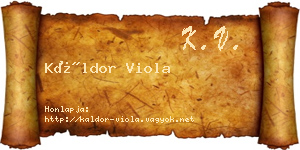 Káldor Viola névjegykártya